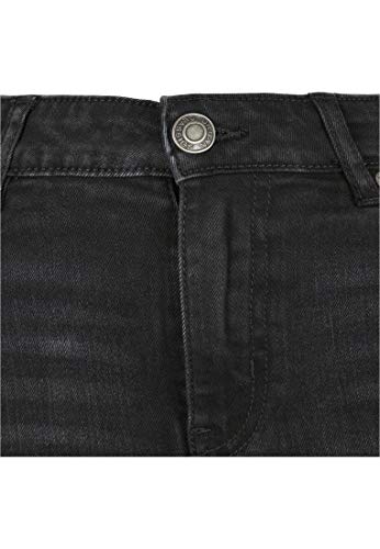 Urban Classics Ladies Denim Skirt Jeans-Rock Falda, Producto Lavado en Negro, 34 para Mujer