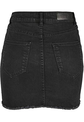 Urban Classics Ladies Denim Skirt Jeans-Rock Falda, Real Black Washed, 27 para Mujer