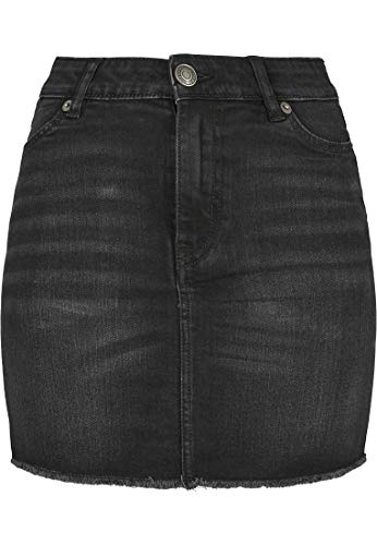 Urban Classics Ladies Denim Skirt Jeans-Rock Falda, Real Black Washed, 27 para Mujer