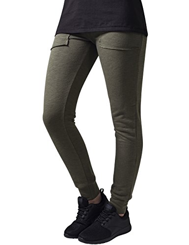 Urban Classics Ladies Fitted Slub Terry Pants Pantalones, Verde (Olive 176), 30W x 32L para Mujer