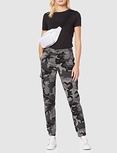 Urban Classics Ladies High Waist Cargo Pants Pantalones, Multicolor (Dark Camo 00784), 42 (Talla del Fabricante: 29) para Mujer