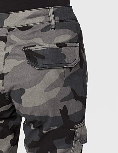 Urban Classics Ladies High Waist Cargo Pants Pantalones, Multicolor (Dark Camo 00784), 42 (Talla del Fabricante: 29) para Mujer