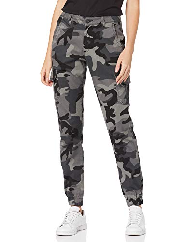 Urban Classics Ladies High Waist Cargo Pants Pantalones, Multicolor (Dark Camo 00784), 42 (Talla del Fabricante: 29) para Mujer