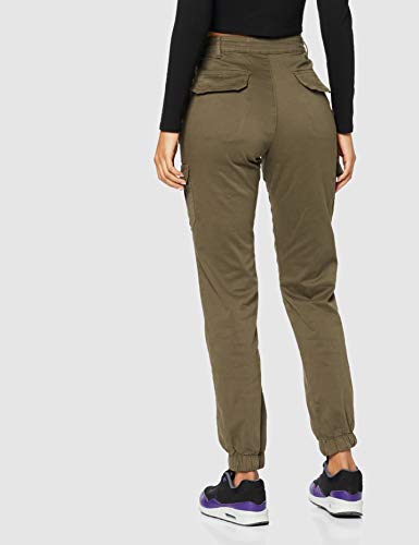 Urban Classics Ladies High Waist Cargo Pants Pantalones, Verde (Olive 00176), 29 para Mujer
