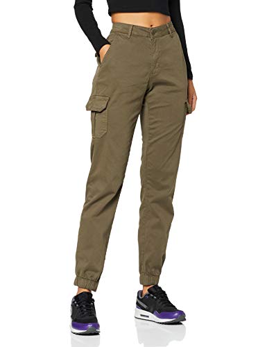 Urban Classics Ladies High Waist Cargo Pants Pantalones, Verde (Olive 00176), 29 para Mujer