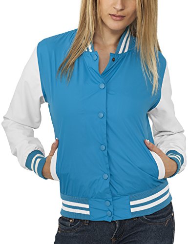 Urban Classics Ladies Light College Jacket Chaqueta, Turquesa, L para Mujer