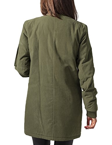 Urban Classics Ladies Peached Long Bomber Jacket Chaqueta, Verde (Olive 176), S para Mujer
