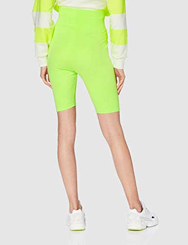 Urban Classics Ladies Radler-Hose High Waist Cycle Shorts 2-Pack Pantalones Cortos de Yoga, Electriclime/Black, S para Mujer