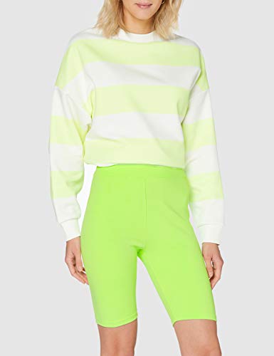 Urban Classics Ladies Radler-Hose High Waist Cycle Shorts 2-Pack Pantalones Cortos de Yoga, Electriclime/Black, S para Mujer