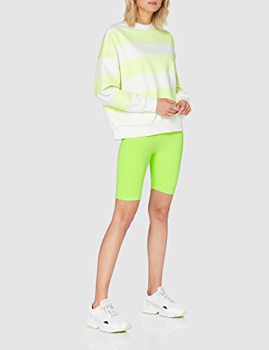 Urban Classics Ladies Radler-Hose High Waist Cycle Shorts 2-Pack Pantalones Cortos de Yoga, Electriclime/Black, S para Mujer