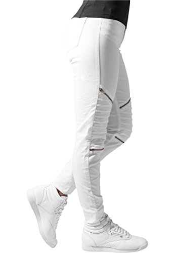 Urban Classics Ladies Stretch Biker Pants Pantalones, Blanco (White 220), 30 W para Mujer