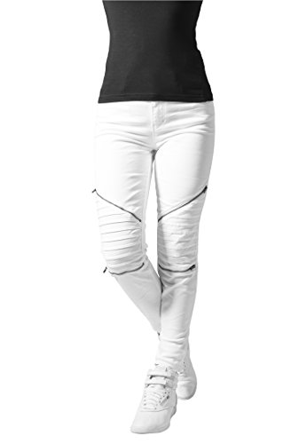 Urban Classics Ladies Stretch Biker Pants Pantalones, Blanco (White 220), 30 W para Mujer