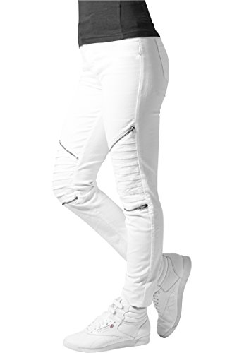 Urban Classics Ladies Stretch Biker Pants Pantalones, Blanco (White 220), 30 W para Mujer