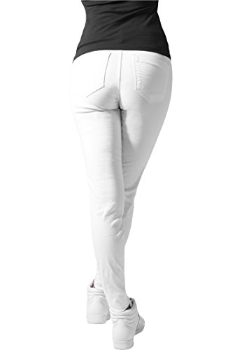 Urban Classics Ladies Stretch Biker Pants Pantalones, Blanco (White 220), 30 W para Mujer
