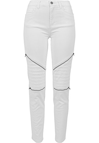 Urban Classics Ladies Stretch Biker Pants Pantalones, Blanco (White 220), 30 W para Mujer