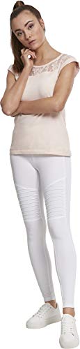 Urban Classics Ladies Tech Biker Leggings, Blanco (White 00220), 38 (Talla del Fabricante: Small) para Mujer