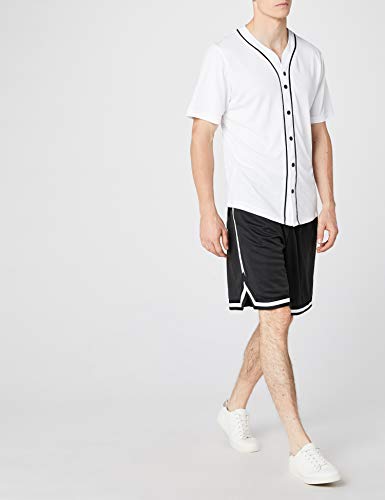 Urban Classics Mesh Jersey Camiseta Baseball con Botones a Presión, Blanco (White), XXL para Hombre