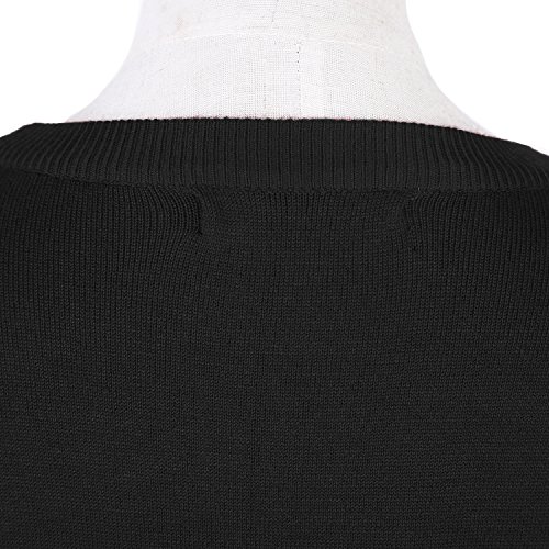 Urban GoCo Mujeres Chaqueta de Punto Básico de Manga Larga con Botones Rebecas Cárdigan Negro L