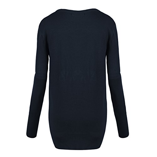 Urban GoCo Mujeres Chaqueta de Punto Básico de Manga Larga con Botones Rebecas Cárdigan (S, Azul Marino)