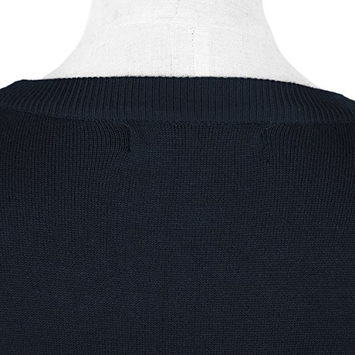 Urban GoCo Mujeres Chaqueta de Punto Básico de Manga Larga con Botones Rebecas Cárdigan (S, Azul Marino)