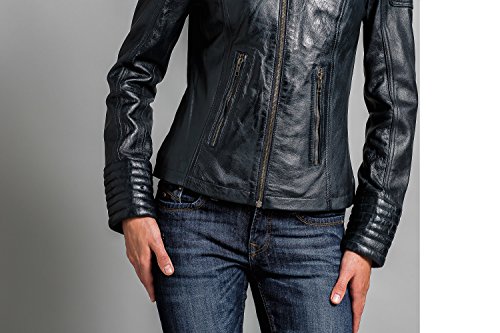 Urban Leather Corto Biker - Chaqueta de piel, Mujer, azul, xxx-large