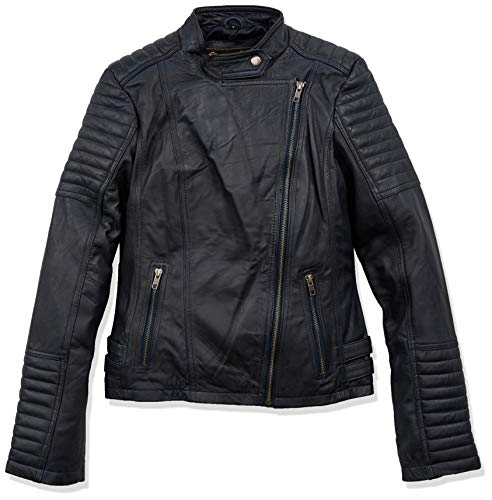 Urban Leather UR-218 Sylvia Fashion Chaquetas de Cuero para Dama, Craft Gris, Talla L