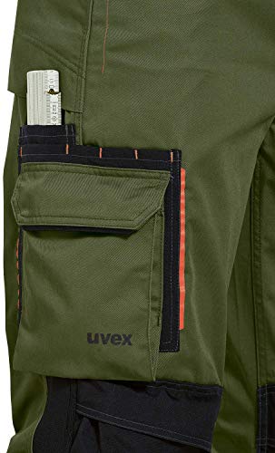 Uvex Tune-up 8909 Pantalon de Trabajo para Hombre - Pantalones Cargo para Trabajar de Algodón y de Cordura - Multibolsillos - Bolsillo de Las Rodilleras - Color Gris, Negro, Azul, Verde, Blanco