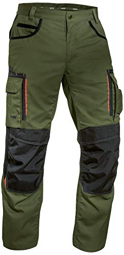 Uvex Tune-up 8909 Pantalon de Trabajo para Hombre - Pantalones Cargo para Trabajar de Algodón y de Cordura - Multibolsillos - Bolsillo de Las Rodilleras - Color Gris, Negro, Azul, Verde, Blanco