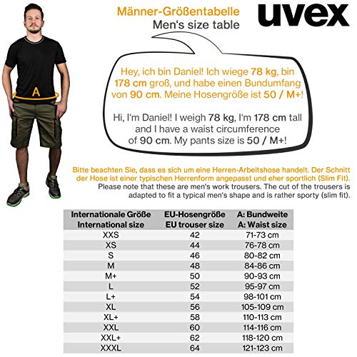 Uvex Tune-Up Pantalones Cortos de Trabajo - Diseño de Deporte - con Multi-Bolsillos, Grises