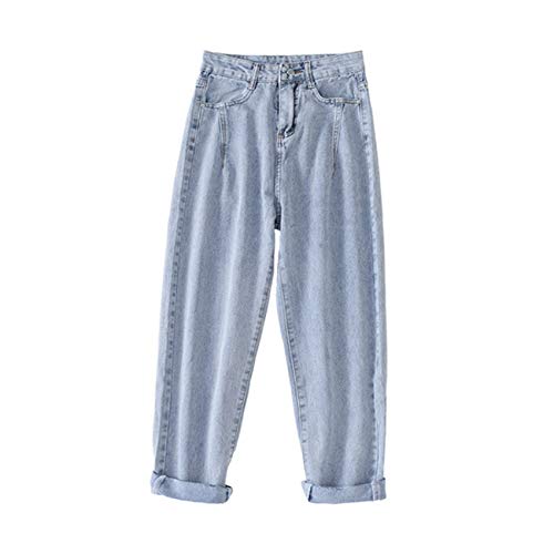 Vaqueros Holgados Y Finos De Cintura Alta Mujer 2021 Nuevos Pantalones Casuales De Nueve Puntos Que Reducen La Edad Pantalones De Pierna Ancha Pantalones Ropa De Mujer