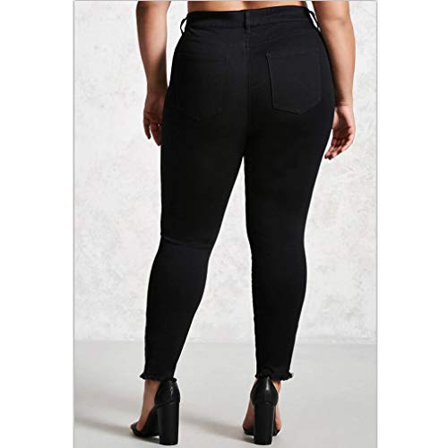 Vaqueros Mujer Tallas Grandes Pantalones Rotos Mujer Negros Skinny Jeans Cintura Alta Jeggings Mezclilla Talle Alto Elasticos/7XL