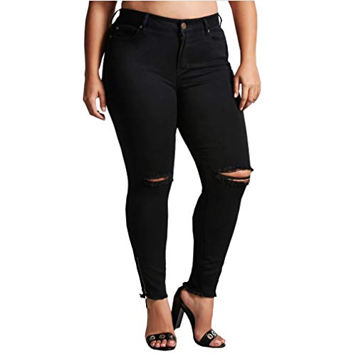 Vaqueros Mujer Tallas Grandes Pantalones Rotos Mujer Negros Skinny Jeans Cintura Alta Jeggings Mezclilla Talle Alto Elasticos/7XL