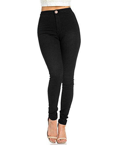 Vaqueros Mujer Tejanos Push Up Cintura Alta Pantalones Pitillos Elasticos Jean de Mujer (Black, M)