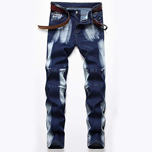 Vaqueros para Jeans Pantalones Vaqueros De Moda para Hombre, Pantalones Vaqueros con Costuras De Color En Contraste, Pantalones Vaqueros De