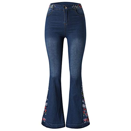 Vectry Mujer Pantalon Camuflaje Mujer Pantalones Campana Mujer Verano Pantalon Chandal Mujer Invierno Pantalón Yoga Mujer Pantalon Corto Mujer Cintura Alta Pantalon Harem Hippie Azul Oscuro