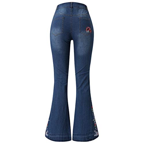 Vectry Mujer Pantalon Camuflaje Mujer Pantalones Campana Mujer Verano Pantalon Chandal Mujer Invierno Pantalón Yoga Mujer Pantalon Corto Mujer Cintura Alta Pantalon Harem Hippie Azul Oscuro