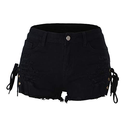 Vectry Vaquero Corto Mujer Desgastado Vaqueros Rotos Mujer Pantalones Elegantes Cortos Pantalones De Verano Leggins Mujer Push Up Vaqueros Negro