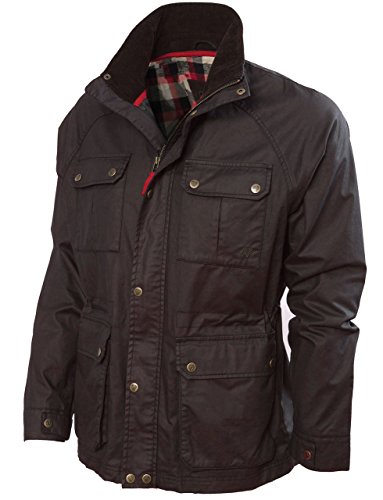 Vedoneire - Chaqueta de cera para hombre (3050 Brown), diseño de moto de Irlanda - marr�n - S/88/86 cm