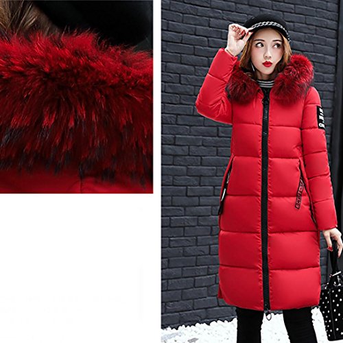 VENMO Mujer Invierno Casual Más Gruesa Abrigo Parkas Militar con Capucha Chaqueta de Acolchado Anorak Jacket Outwear Coats by (XL -Busto: 107cm/42.1", roja)