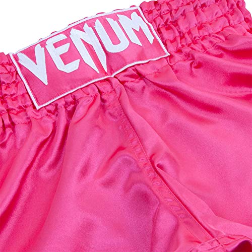 VENUM Classic Pantalones Cortos De Muay Thai, Unisex Adulto, Rosa/Blanco, S