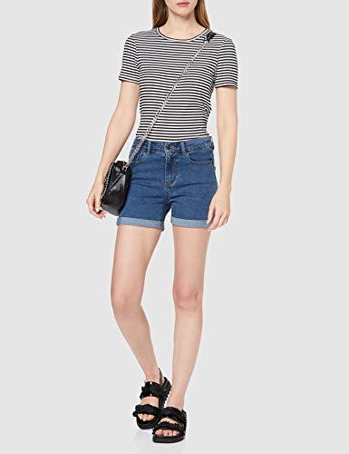 Vero Moda NOS Vmhot Seven NW Dnm Fold Shorts Mix Noos Pantalones Cortos para Mujer , Azul (Medium Blue Denim Medium Blue Denim) , 42 (Talla del fabricante: Large)