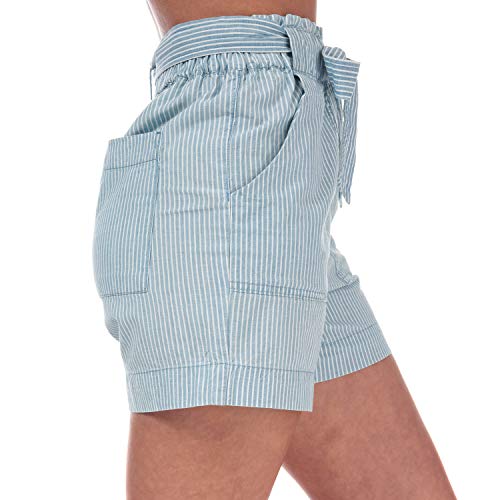 Vero Moda Vmemily HR Chambray Pocket Shorts Ga Pantalones Cortos, Multicolor (Light Blue Denim Stripes: White), 38 (Talla del Fabricante: Small) para Mujer