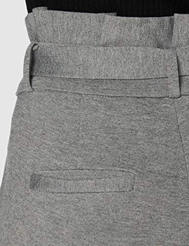 Vero Moda Vmeva HR Loose Paperbag Pant Noos Ki Pantalones, Gris (Medium Grey Melange Medium Grey Melange), 38 (Talla del Fabricante: Small) para Mujer