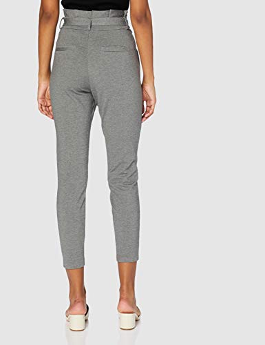 Vero Moda Vmeva HR Loose Paperbag Pant Noos Ki Pantalones, Gris (Medium Grey Melange Medium Grey Melange), 38 (Talla del Fabricante: Small) para Mujer