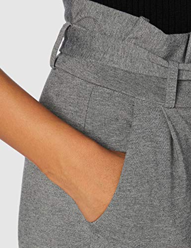 Vero Moda Vmeva HR Loose Paperbag Pant Noos Ki Pantalones, Gris (Medium Grey Melange Medium Grey Melange), 42 (Talla del Fabricante: Large) para Mujer