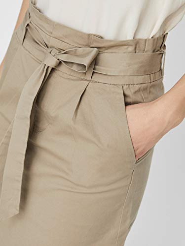 Vero Moda Vmeva HR Paperbag Cot Skirt Noos Ga Falda, Visón Plateado, L para Mujer