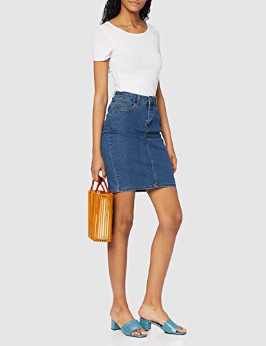 Vero Moda Vmhot Nine HW Dnm Pencil Skirt Mix Noos Falda, Azul (Medium Blue Denim Medium Blue Denim), 42 (Talla del Fabricante: X-Large) para Mujer
