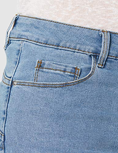 Vero Moda VMHOT Seven NW DNM Slit Knicker Jeans, Mezclilla De Color Azul Claro, S para Mujer