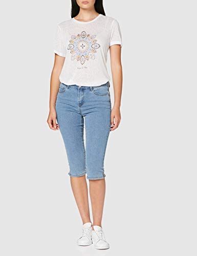 Vero Moda VMHOT Seven NW DNM Slit Knicker Jeans, Mezclilla De Color Azul Claro, S para Mujer