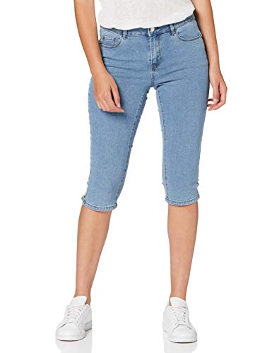 Vero Moda VMHOT Seven NW DNM Slit Knicker Jeans, Mezclilla De Color Azul Claro, S para Mujer